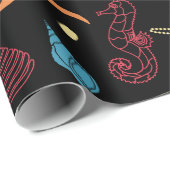 海洋パターン ラッピングペーパー (ロールコーナー)