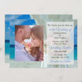 海洋ビーチをテーマにしたフォトウェディングの招待 招待状 (正面/裏面)