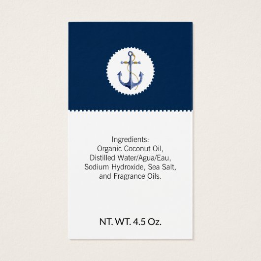 海洋ビーチシーソルトクレイ手作り石鹸タグ (裏面)
