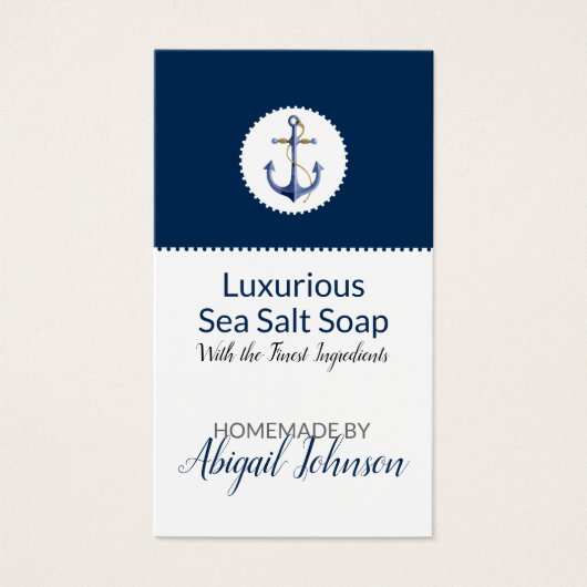 海洋ビーチシーソルトクレイ手作り石鹸タグ (正面)