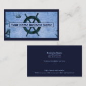 海洋ヴィンテージウッドヘルムカスタムブルー 名刺 (正面/裏面)