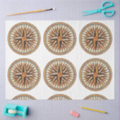 海洋ヴィンテージコンパスバラの分離 薄葉紙 (クラフト)