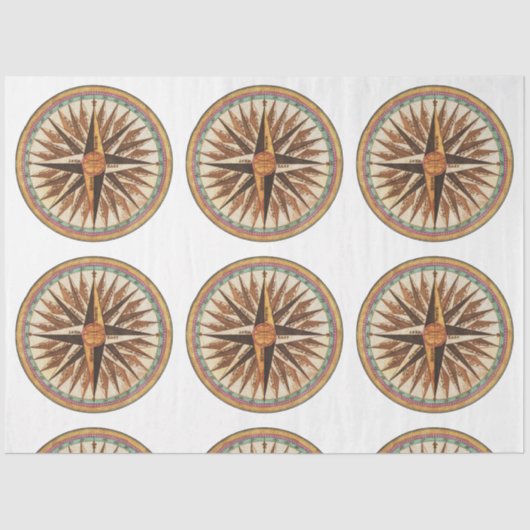 海洋ヴィンテージコンパスバラの分離 薄葉紙 (正面)