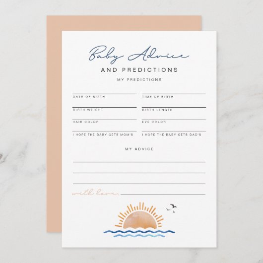 海洋側ビーチベビーアドバイス及び予測カード 招待状 (正面/裏面)