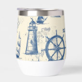 海洋元素入りセラミック製サーモマグカップ (右面)