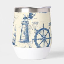 海洋元素入りセラミック製サーモマグカップ