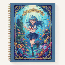 海洋冒険アニメ少女の水中ジャーナル ノートブック