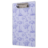 海洋動物と帆船1ラインスケッチパターン クリップボード (左)