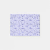 海洋動物と帆船1ラインスケッチパターン ポストイット (正面)