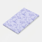 海洋動物と帆船1ラインスケッチパターン ポストイット (アングル)