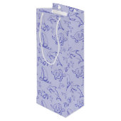 海洋動物と帆船1ラインスケッチパターン ワインギフトバッグ (裏面アングル)