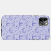 海洋動物と帆船1ラインスケッチパターン Case-Mate iPhoneケース (裏面(横))