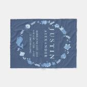 海洋動物の誕生の発表のフリースのベビーブランケット フリースブランケット (正面(横))