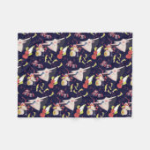 海洋動物の音楽の歌の下で フリースブランケット (正面(横))