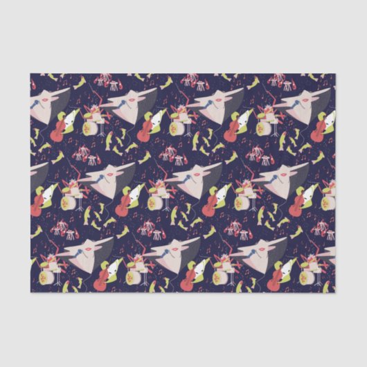 海洋動物の音楽の歌の下で 薄葉紙 (正面)