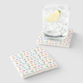 海洋動物パターン（の模様が）ある ストーンコースター (横)