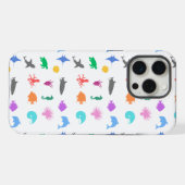 海洋動物パターン（の模様が）ある iPhoneケース (裏面横)