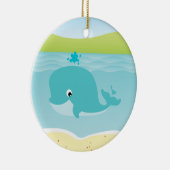 海洋動物、クジラおよびヒトデの子供のオーナメント セラミックオーナメント (右)