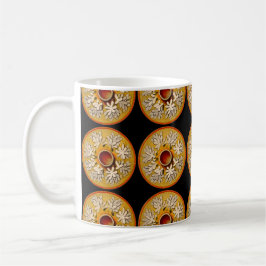 海洋動物 – クラゲ、黒い背景 コーヒーマグカップ