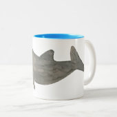海洋哺乳類の水の色のボトレンソウイルカ ツートーンマグカップ (正面右)