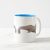 海洋哺乳類の水の色アシカ ツートーンマグカップ (正面右)