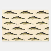 海洋哺乳類ドルフィンデルフィナスヴィンテージ ラッピングペーパーシート (正面2)