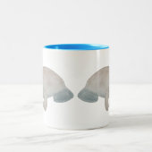 海洋哺乳類水彩母体ベビー管理 ツートーンマグカップ (中央)