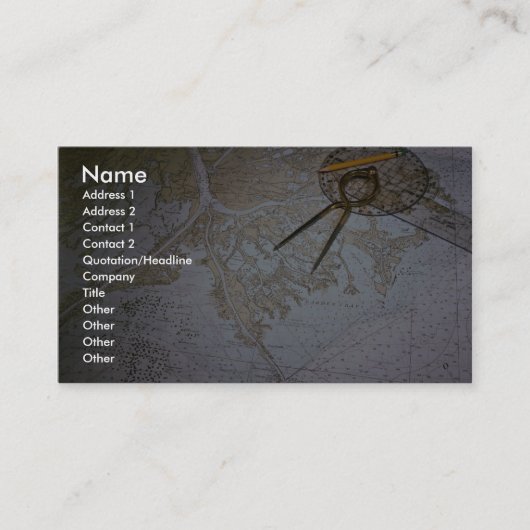 海洋図表およびコンパスのディバイダー 名刺 (正面)