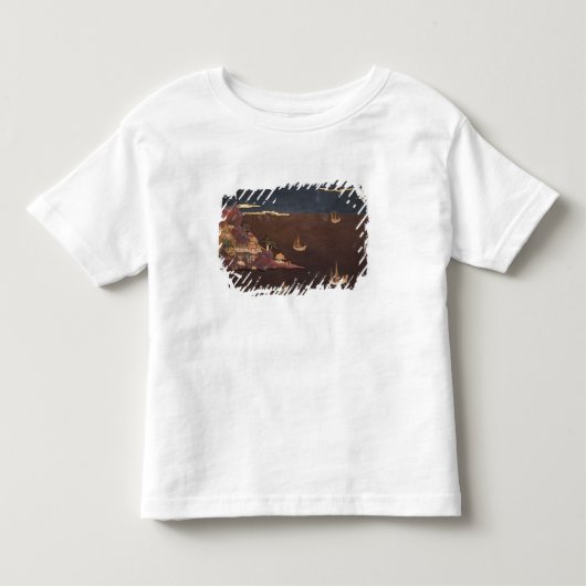 海洋場面の皿 トドラーTシャツ (正面)