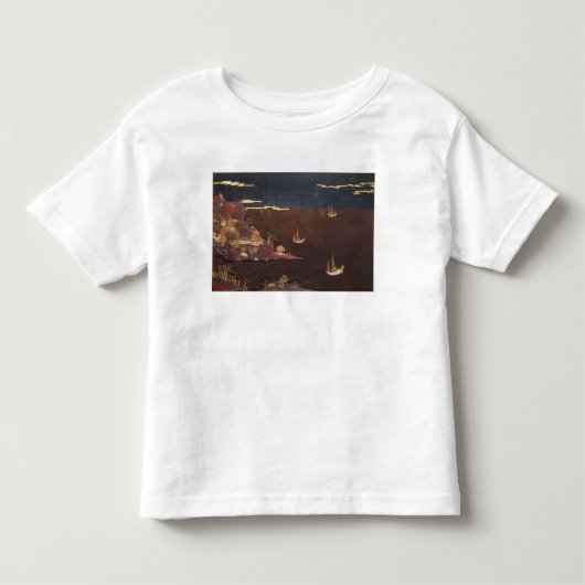 海洋場面の皿 トドラーTシャツ (正面)