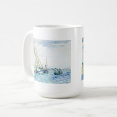 海洋場面ボートはベニスに近づきます コーヒーマグカップ (正面左)
