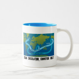 海洋循環コンベヤーベルト世界地図 ツートーンマグカップ