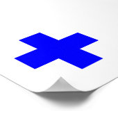 海洋文字航海の番号記号なし ポスター (角)