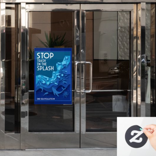 海洋汚染を終わらせる ウィンドウサイン (オフィスドア)