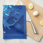 海洋汚染を終わらせる キッチンタオル (四つ折り)