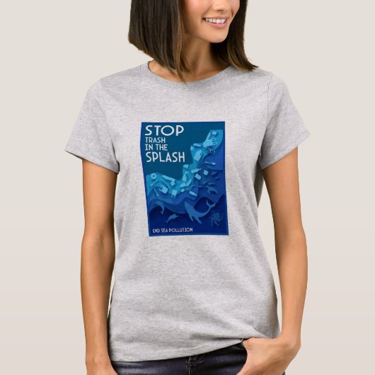 海洋汚染を終わらせる Tシャツ (正面)