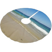 海洋波および砂浜 ブラッシュドポリエステルツリースカート (アングル)