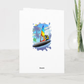 海洋波の挨拶状のウィンドサーファー カード (裏面)