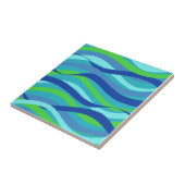 海洋波の青および緑のデザイン タイル (側面)