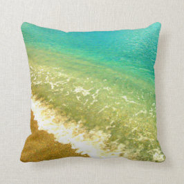 海洋波のSeafoamの緑の枕 クッション