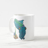 海洋生息地のサンゴと泡で可愛いコーヒー コーヒーマグカップ (正面左)