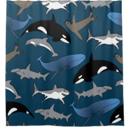 海洋生活の至福 シャワーカーテン