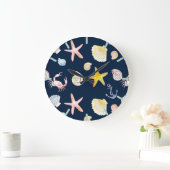 海洋生物といかり（暗）大時計 ラージ壁時計 (ホーム)