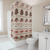 海洋生物とのシームレスな背景 – カニとディ シャワーカーテン (インサイチュ)