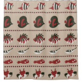 海洋生物とのシームレスな背景 – カニとディ シャワーカーテン (正面)