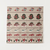 海洋生物とのシームレスな背景 – カニとディ タペストリー (正面)