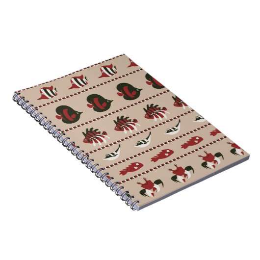 海洋生物とのシームレスな背景 – カニとディ ノートブック (右側)