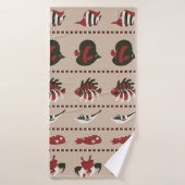 海洋生物とのシームレスな背景 – カニとディ バスタオル (バスタオル)