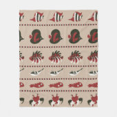 海洋生物とのシームレスな背景 – カニとディ フリースブランケット (正面)