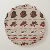 海洋生物とのシームレスな背景 – カニとディ ラウンドクッション (裏面)